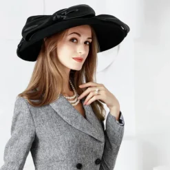 Women's Wedding Party Hats Elegant Classical Feminine Style Wool Silk Hats Headpiece for Tea Party Ladies Day Headpiece Headwear
