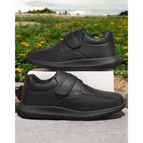 Women's White Breathable Mesh Sneakers with Velcro Strap – Lightweight Athletic Shoes for Walking and Fitness