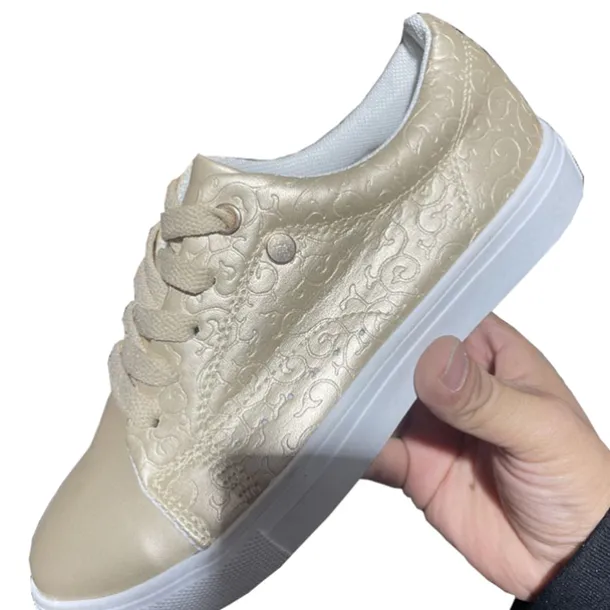 Women's White Casual Lace-Up Sneakers with Cushioned Sole - Trendy Everyday Walking Shoes