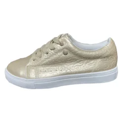 Women's White Casual Lace-Up Sneakers with Cushioned Sole - Trendy Everyday Walking Shoes