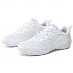 Women's White Dance Sneakers – Lightweight Breathable Performance Shoes for Jazz, Hip-Hop, Cheer, and Fitness