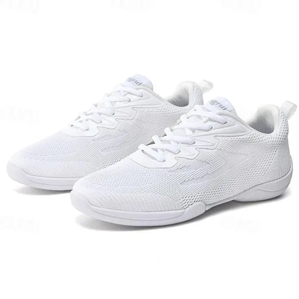 Women's White Dance Sneakers – Lightweight Breathable Performance Shoes for Jazz, Hip-Hop, Cheer, and Fitness