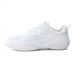 Women's White Dance Sneakers – Lightweight Breathable Performance Shoes for Jazz, Hip-Hop, Cheer, and Fitness