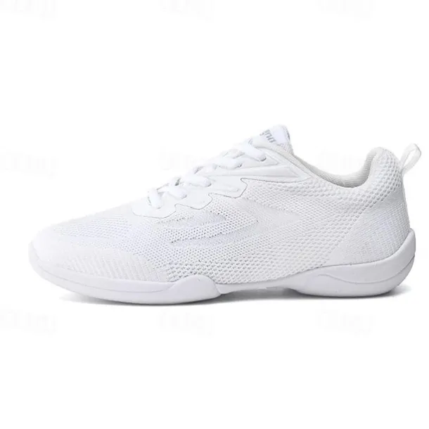 Women's White Dance Sneakers – Lightweight Breathable Performance Shoes for Jazz, Hip-Hop, Cheer, and Fitness