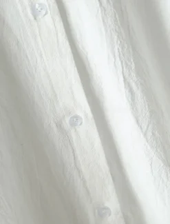 Women's White Dress Shirt Dress Cotton Linen Dress Midi Dress Office Vacation Linen Basic Casual Shirt Collar Button Long Sleeve Summer Spring Loose Fit Plain
