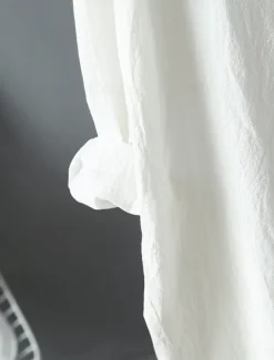 Women's White Dress Shirt Dress Cotton Linen Dress Midi Dress Office Vacation Linen Basic Casual Shirt Collar Button Long Sleeve Summer Spring Loose Fit Plain