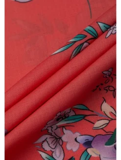 Women's White Elegant Lace Tops Eyelet Blouse Basic Floral Lace up Print Short Sleeve Regular Tops V Neck Casual Romantic Petite Tops Summer Holiday Wear White Pink Blue Orange Green