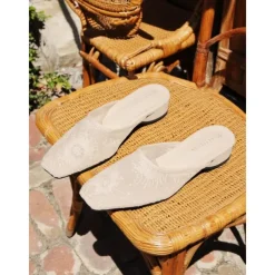 Women's White Lace Ballet Flats – Elegant Sheer Mesh Wedding Shoes for Brides and Summer Garden Parties