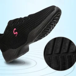 Women's White Mesh Dance Shoes – Lightweight Breathable Sneakers for Jazz, Ballet, and Fitness Dance