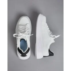 Women's White Platform Sneakers with Butterfly Embroidery | Casual Lace-Up Shoes for Everyday Wear