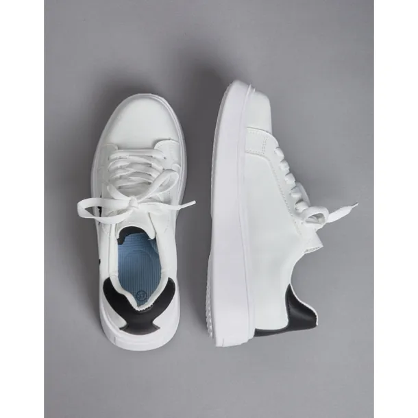 Women's White Platform Sneakers with Butterfly Embroidery | Casual Lace-Up Shoes for Everyday Wear