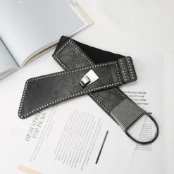 Women's Wide Belt Corset Belt PU Leather Buckle Free Rivet Decor Gothic Vintage Retro Party Daily Black M code (70~90 waist) Black S size (60~80 waist)