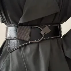 Women's Wide Belt Corset Belt PU Leather Buckle Free Rivet Decor Gothic Vintage Retro Party Daily Black M code (70~90 waist) Black S size (60~80 waist)