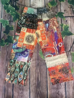 Women's Wide Leg Chinos Vacation Vintage Ethnic Style Long High Waist Graphic Plaid Checkered Pocket Elastic Waistband Comfy Soft Comfortable Micro-elastic Outdoor Street Blue Orange Summer Spring