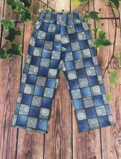 Women's Wide Leg Chinos Vacation Vintage Ethnic Style Long High Waist Graphic Plaid Checkered Pocket Elastic Waistband Comfy Soft Comfortable Micro-elastic Outdoor Street Blue Orange Summer Spring