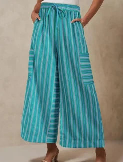 Women's Wide Leg Chinos Vacation Fashion Streetwear Full Length High Waist Plain Elastic Waistband Printing Comfy Soft Comfortable Micro-elastic Outdoor Vacation Street Orange red Blue Orange Green