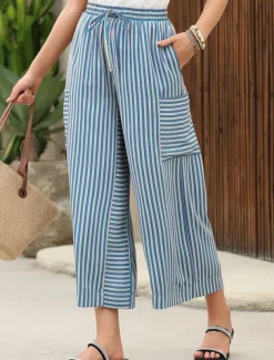 Women's Wide Leg Chinos Vacation Fashion Streetwear Full Length High Waist Plain Elastic Waistband Printing Comfy Soft Comfortable Micro-elastic Outdoor Vacation Street Orange red Blue Orange Green