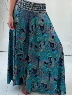 Women's Wide Leg Chinos Vacation Hawaiian Full Length High Waist Paisley Elastic Waistband Printing Comfy Soft Comfortable Micro-elastic Outdoor Street Red Green Summer Spring Regular Fit