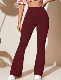 Women's Wide Leg Tights Casual / Sporty Full Length High Waist Plain High Cut Comfy Soft Comfortable Micro-elastic Yoga Camel Black Wine Khaki Spring & Fall Regular Fit