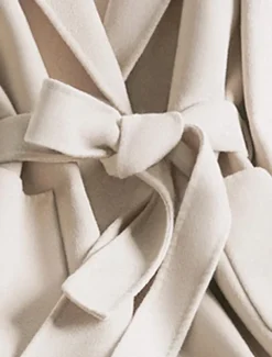 Women's Winter Coat Coat Warm Breathable Pocket With Belt Active Fashion Comfortable Street Style Solid Color Outdoor Vacation Daily Wear Going out Single Breasted Long Turndown Regular Fit Long