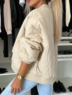 Women's Winter Coat Warm Zipper Pocket Casual Street Style Plain Vacation Street Daily Wear Zipper Stand Collar Regular Fit Long Sleeve Outerwear Black Khaki Dark Grey Fall Winter