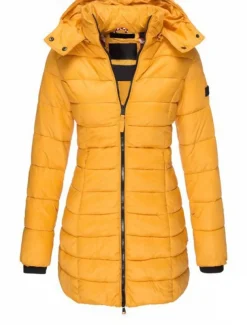 Women's Winter Coat Winter Jacket Parka Warm Breathable Pocket Full Zip Active Casual Comfortable Solid Color Outdoor Vacation Daily Wear Going out Zipper Regular Hoodie Regular Fit Long Sleeve