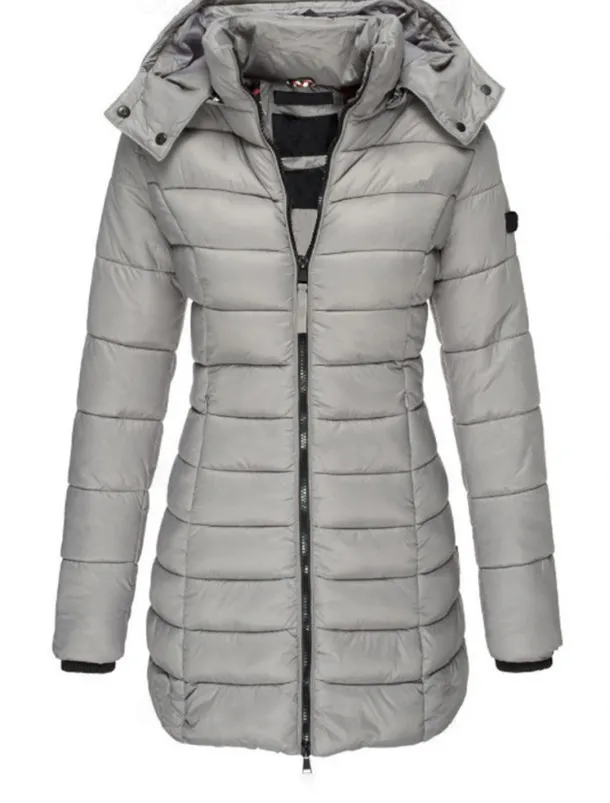 Women's Winter Coat Winter Jacket Parka Warm Breathable Pocket Full Zip Active Casual Comfortable Solid Color Outdoor Vacation Daily Wear Going out Zipper Regular Hoodie Regular Fit Long Sleeve