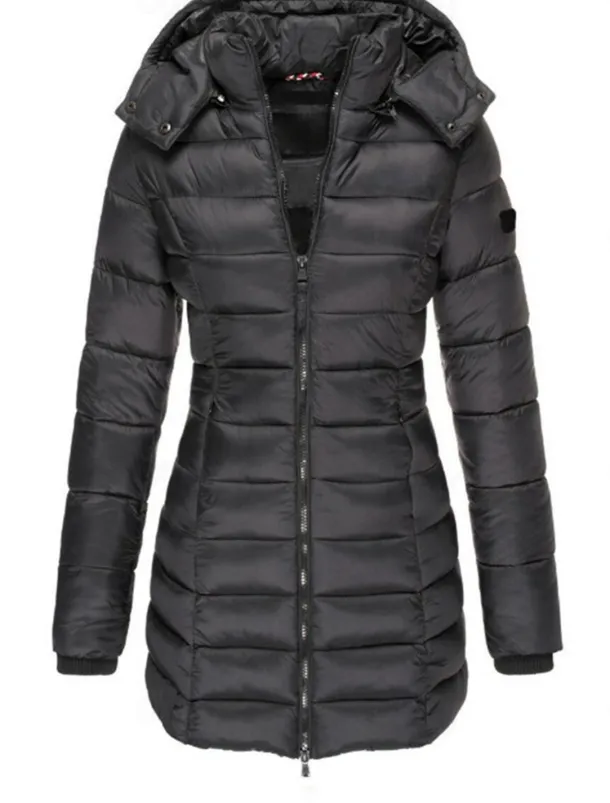 Women's Winter Coat Winter Jacket Parka Warm Breathable Pocket Full Zip Active Casual Comfortable Solid Color Outdoor Vacation Daily Wear Going out Zipper Regular Hoodie Regular Fit Long Sleeve