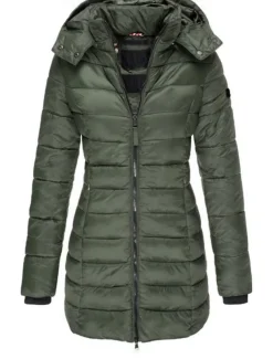 Women's Winter Coat Winter Jacket Parka Warm Breathable Pocket Full Zip Active Casual Comfortable Solid Color Outdoor Vacation Daily Wear Going out Zipper Regular Hoodie Regular Fit Long Sleeve