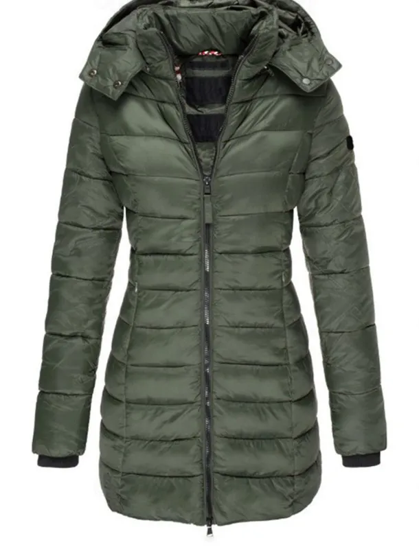 Women's Winter Coat Winter Jacket Parka Warm Breathable Pocket Full Zip Active Casual Comfortable Solid Color Outdoor Vacation Daily Wear Going out Zipper Regular Hoodie Regular Fit Long Sleeve