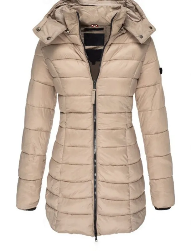 Women's Winter Coat Winter Jacket Parka Warm Breathable Pocket Full Zip Active Casual Comfortable Solid Color Outdoor Vacation Daily Wear Going out Zipper Regular Hoodie Regular Fit Long Sleeve