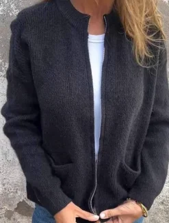 Women's Winter Coat Winter Jacket Outdoor Street Daily Fall Winter Short Coat Regular Fit Warm Breathable Comtemporary Stylish Jacket Long Sleeve Solid Color with Pockets Full Zip Black Orange Gray