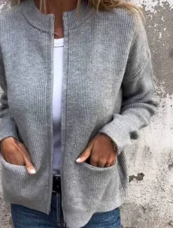 Women's Winter Coat Winter Jacket Outdoor Street Daily Fall Winter Short Coat Regular Fit Warm Breathable Comtemporary Stylish Jacket Long Sleeve Solid Color with Pockets Full Zip Black Orange Gray