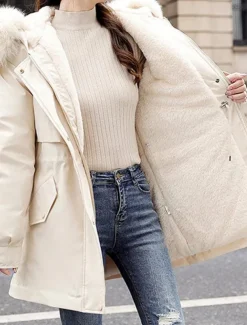 Women's Winter Coat Winter Jacket Hoodie Jacket Parka School Outdoor Valentine's Day Fall Winter Regular Coat Regular Fit Warm Breathable Simple Casual Daily Comfortable Jacket Long Sleeve Solid