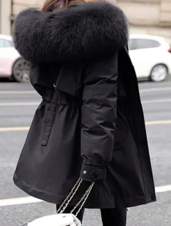 Women's Winter Coat Winter Jacket Hoodie Jacket Parka School Outdoor Valentine's Day Fall Winter Regular Coat Regular Fit Warm Breathable Simple Casual Daily Comfortable Jacket Long Sleeve Solid