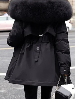 Women's Winter Coat Winter Jacket Hoodie Jacket Parka School Outdoor Valentine's Day Fall Winter Regular Coat Regular Fit Warm Breathable Simple Casual Daily Comfortable Jacket Long Sleeve Solid