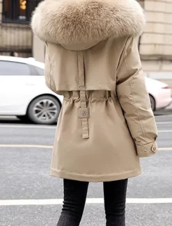 Women's Winter Coat Winter Jacket Hoodie Jacket Parka School Outdoor Valentine's Day Fall Winter Regular Coat Regular Fit Warm Breathable Simple Casual Daily Comfortable Jacket Long Sleeve Solid