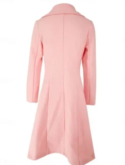 Women's Winter Coat Winter Jacket Outdoor Street Daily Fall Winter Long Coat Regular Fit Warm Breathable Comtemporary Stylish Jacket Long Sleeve Solid Color with Pockets Pink