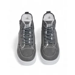 Women's Winter High-Top Sneakers with Fur Lining – Warm Lace-Up Ankle Boots with Chunky Sole and Buckle Detail for Casual Outdoor Wear