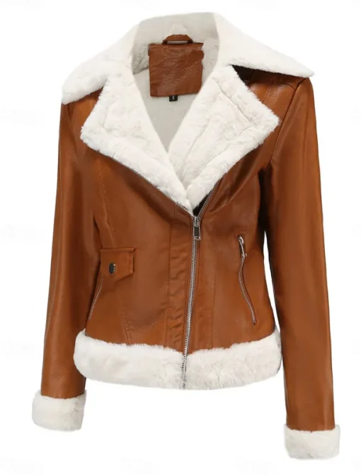 Women's Winter Jacket Fleece Jacket Warm Breathable Zipper Pocket Fleece Lined Casual Plain Vacation Street Daily Wear Going out Zipper Short Turndown Regular Fit Long Sleeve Outerwear Black Royal
