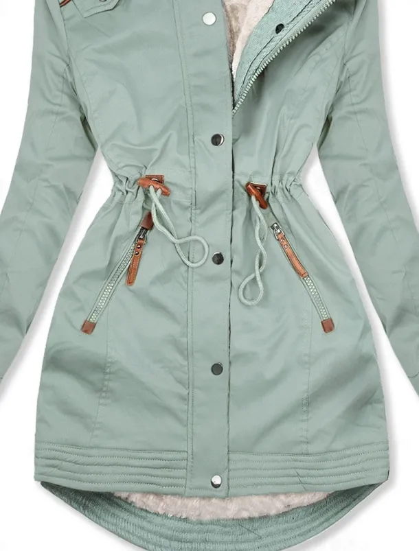 Women's Winter Jacket Parka Warm Zipper Buttons Fleece Lined Casual Street Style Plain Street Casual Daily Casual Daily Zipper Regular Hoodie Regular Fit Long Sleeve Outerwear Black Green Dark Blue