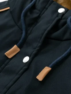 Women's Winter Jacket Parka Warm Zipper Buttons Fleece Lined Casual Street Style Plain Street Casual Daily Casual Daily Zipper Regular Hoodie Regular Fit Long Sleeve Outerwear Black Green Dark Blue