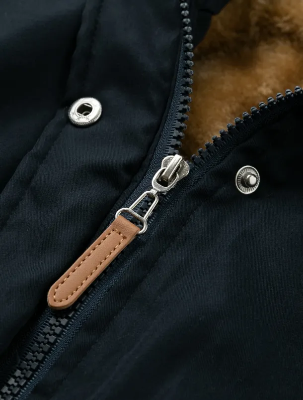 Women's Winter Jacket Parka Warm Zipper Buttons Fleece Lined Casual Street Style Plain Street Casual Daily Casual Daily Zipper Regular Hoodie Regular Fit Long Sleeve Outerwear Black Green Dark Blue