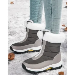 Women's Winter Snow Boots with Faux Fur Lining – Waterproof, Insulated, and Rugged Sole for Cold Weather Outdoor Activities