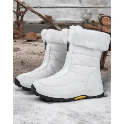 Women's Winter Snow Boots with Faux Fur Lining – Waterproof, Insulated, and Rugged Sole for Cold Weather Outdoor Activities