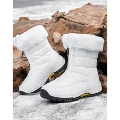 Women's Winter Snow Boots with Faux Fur Lining – Waterproof, Insulated, and Rugged Sole for Cold Weather Outdoor Activities