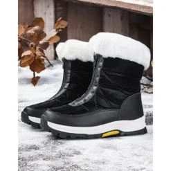 Women's Winter Snow Boots with Faux Fur Lining – Waterproof, Insulated, and Rugged Sole for Cold Weather Outdoor Activities