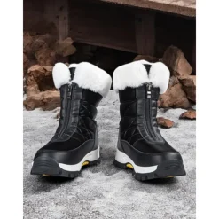 Women's Winter Snow Boots with Faux Fur Lining – Waterproof, Insulated, and Rugged Sole for Cold Weather Outdoor Activities
