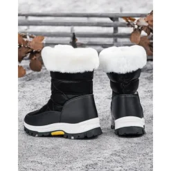 Women's Winter Snow Boots with Faux Fur Lining – Waterproof, Insulated, and Rugged Sole for Cold Weather Outdoor Activities