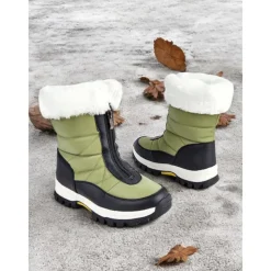 Women's Winter Snow Boots with Faux Fur Lining – Waterproof, Insulated, and Rugged Sole for Cold Weather Outdoor Activities